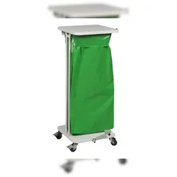 PROREGAL Abfallsackständer mit Deckel und Fußpedal | 120 Liter, HxBxT 89,2x46,5x49,7cm | Weiß