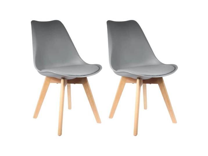 Lot de 2 chaises scandinaves grises