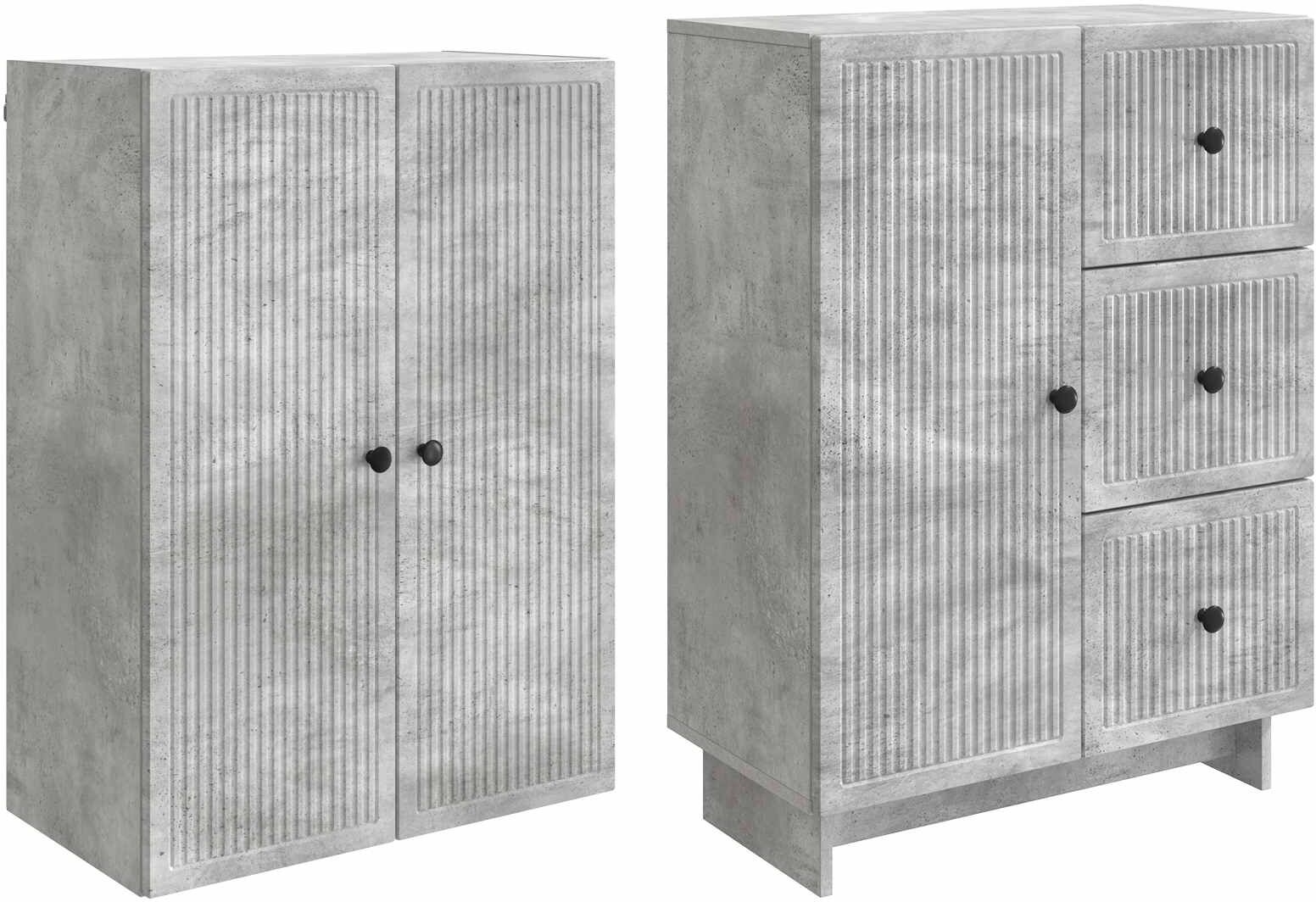 vidaXL Juego de armarios 2 uds. Madera de ingeniería Gris
