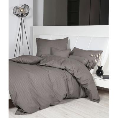 Bettwäsche JANINE "PIANO 0125 31, Seersucker 100% Baumwolle, uni, bügelfrei", braun (vulkan), B/L: 200cm x 200cm, 1 Stk., 2 Stk., Soft-Seersucker, B/L: 80cm x 80cm & 80cm x 80cm, 3 Stk., Soft-Seersucker, Obermaterial: 100% Baumwolle, Bettwäsche,...