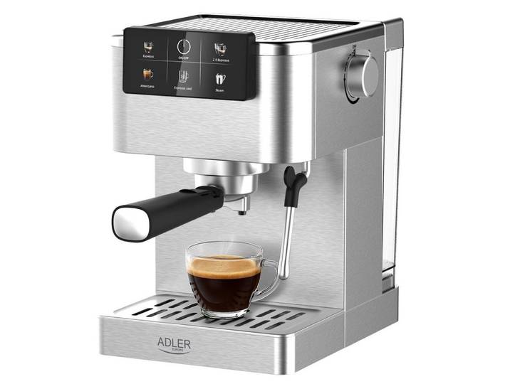 ADLER EUROPE Siebträgermaschine AD 4390, 20 Bar, Tassenwärmer, Milchaufschäumer, Thermoblock-Wasserheizsystem