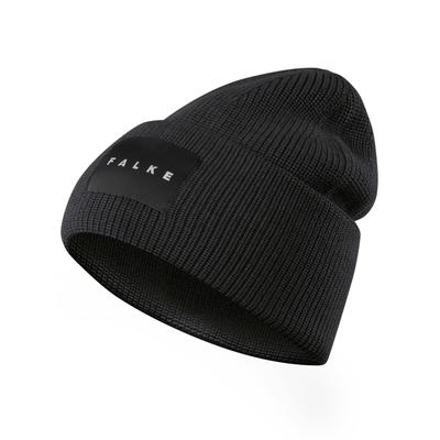 Strickmütze FALKE "FALKE Mütze", Jungen, Gr. onesize, schwarz (3000), Mützen Strickmütze