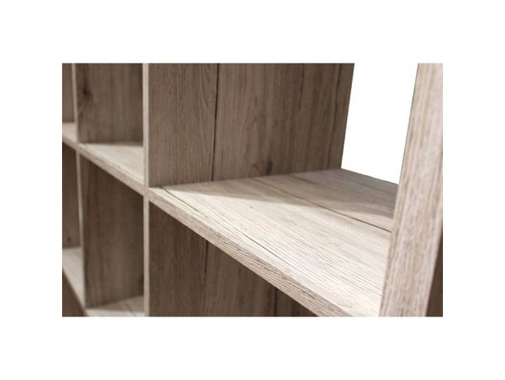 Etagère cube 15 casiers décor chêne grisé - Classico Meubletmoi