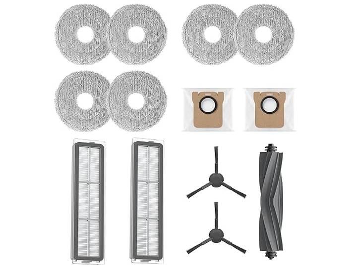 Dreame 1x Brosse Principale 2X brosses latérales 2X Filtre à Cartouche 2X sac d'Aspirateur Anti-poussière 3X Chiffon Lavable pour aspirateur Robot L20 Ultra