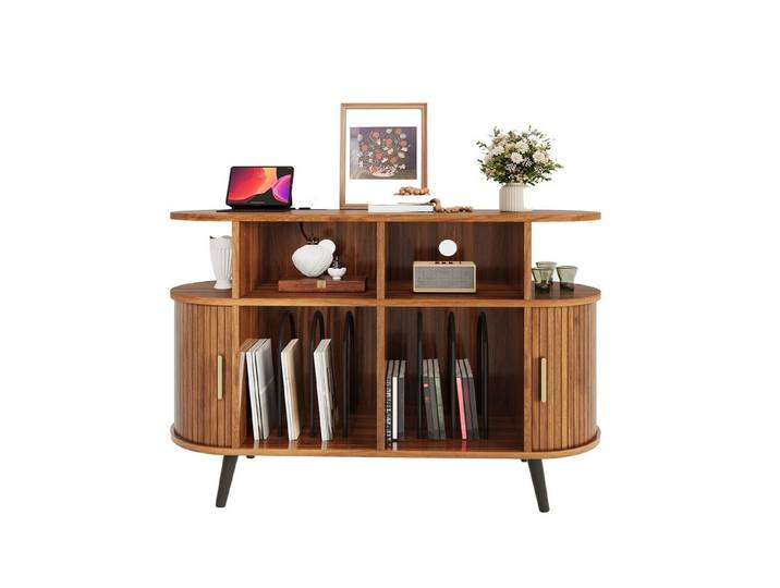 Fine Life Pro Sideboard HiFi-Schrank oval MDF, 1 Schrank, Oval, Wohnzimmer