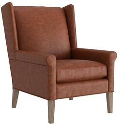 Tacoma Leather Chair - Tobacco Leather, Tobacco Latte - Ballard Designs
