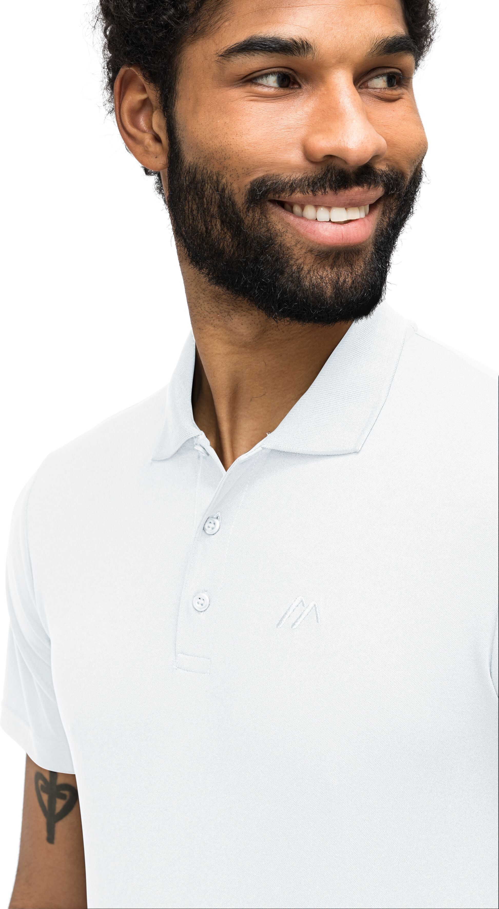 Poloshirt MAIER SPORTS "Ulrich", Herren, Gr. 8XL, weiss (weiß), 100% Polyester, Rundhals, Shirts Poloshirt, Herren Polo kurzarm, leichtes Shirt, Funktionsshirt mit Kragen Reg Fit weiß 8XL