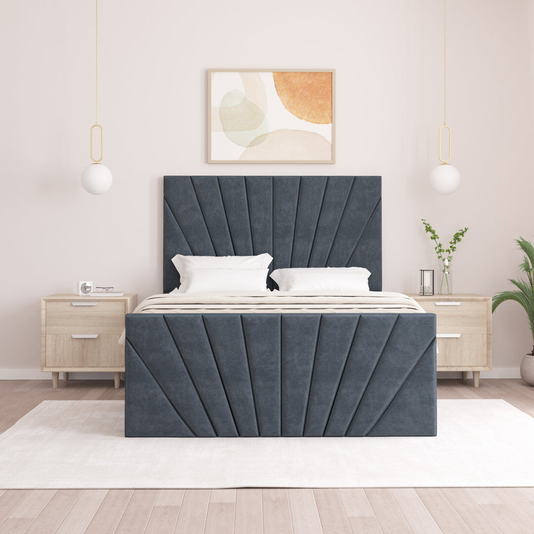 Brayden Studio Odolo Upholstered Ottoman Storage Bed Charcoal Single (3')