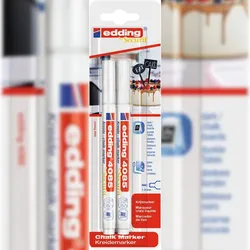 Kreidemarker edding 4085 2er-Blister weiß Packung mit 10 Stück