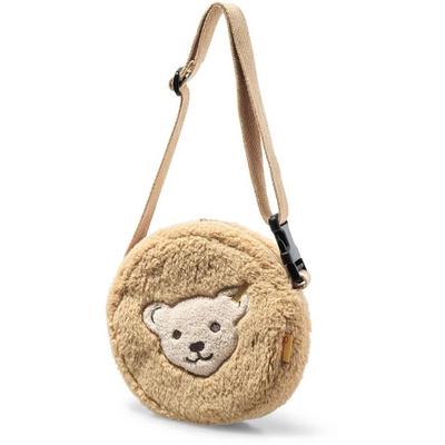 Steiff 600159 - Teddy Fleece Umhängetasche, mit Quietsche, beige, 17cm