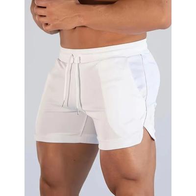 Men's Athletic Gym Shorts Lightweight Running Shorts For Training, Jogging & Summer Fitness white l