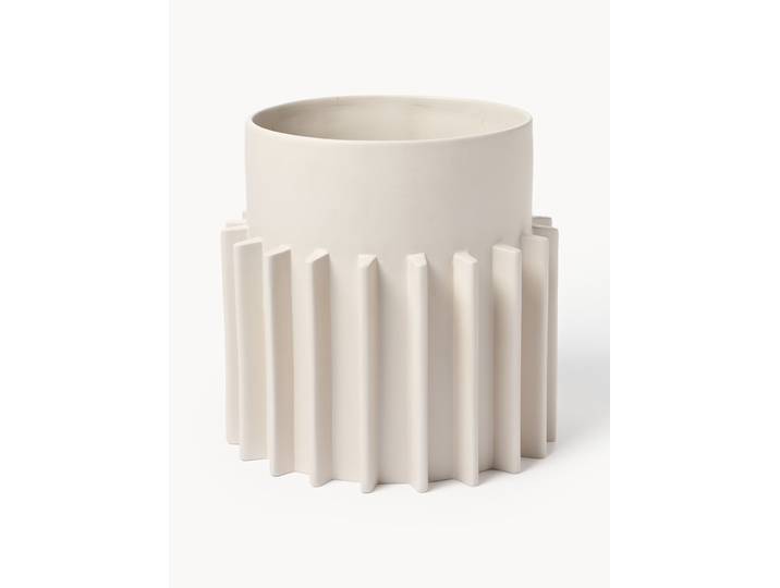 Cache-pot avec surface nervurée Valeska, haut. 30 cm