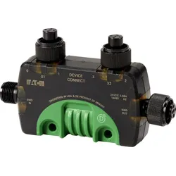 Eaton 174725 SWD T-Connector Ein-/Ausgabemodul IP69K, zwei Eingänge mit 24 V DC Versorgung, zwei E/A-Buchsen M12 EU2E-SWD-2DX