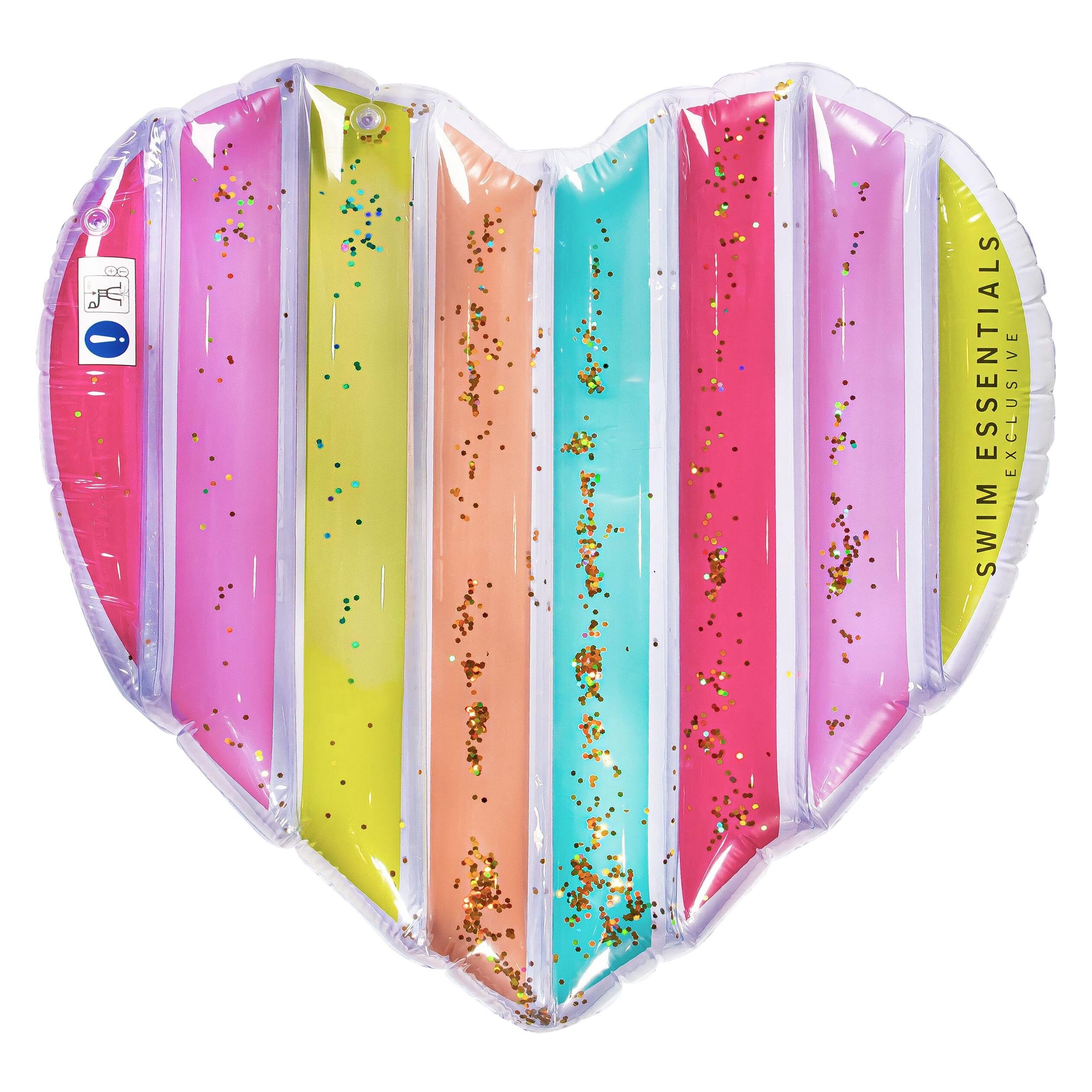 Swim Essentials Luftmatratze Herz Rainbow (1400 x 1200 x 70 mm) (2020SE47)