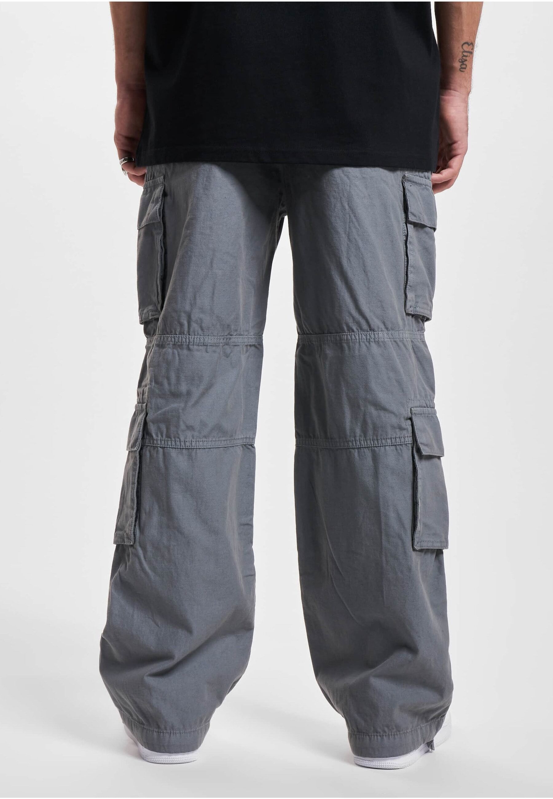 Cargoshorts DEF "DEF Herren DEF Cargohosen", Herren, Gr. 31, Normalgrößen, grau, 100% Baumwolle, unifarben, loose fit, Hosen