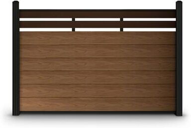 ALEKO WPC Composit Private Fence Panel with Aluminum Post and Post Cap Charlotte Series