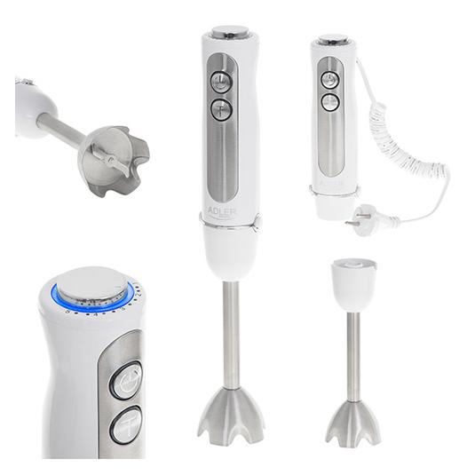 Adler AD 4625w Hand Blender, 5 speed settings, 1500W, White (AD 4625W)