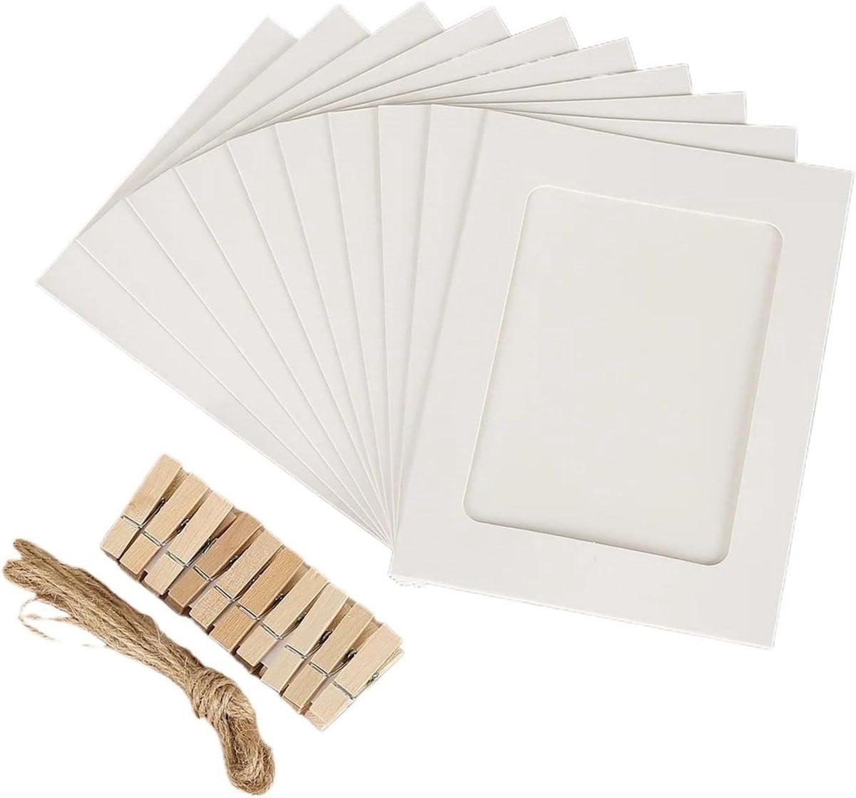 Set van 10 witte fotolijsten voor wanddecoratie