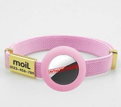 Uplift Picks Cute Breakaway Cat Collar With AirTag Holder And Personalized Name Tag pink
