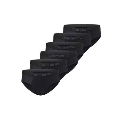 Slip CAMANO "Slip Men comfort BCI Cotton Slips 6p in Box 6er Pack", Herren, Gr. XXL, schwarz, Obermaterial: 95% Baumwolle CO. 5% Elasthan EL., Unterhosen Slip