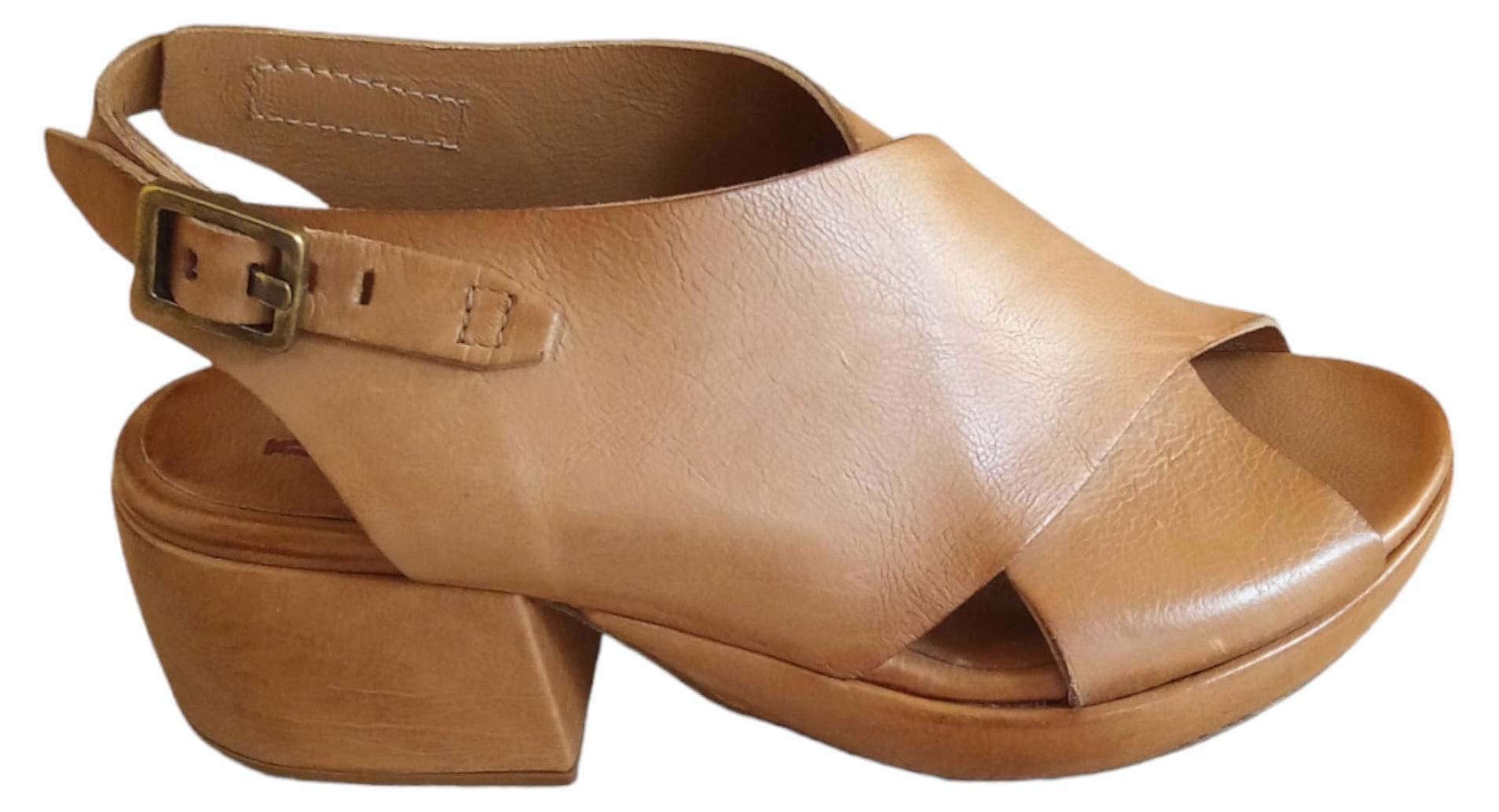 A.S.98 B23001 Sandalen mit Absatz für Damen, Camel, 38 EU