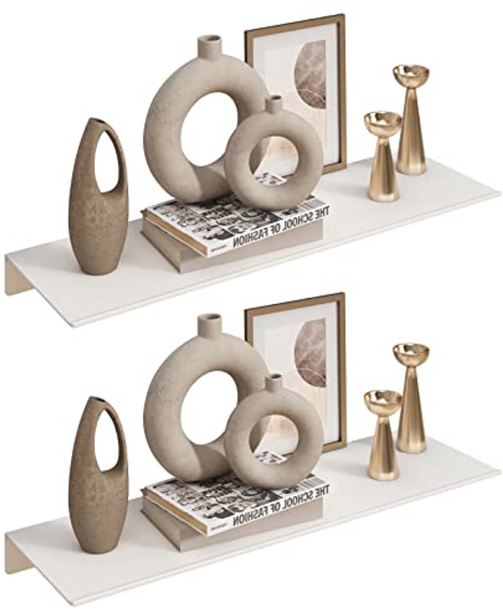 Wit Metalen Wandplank Medium voor Badkamer, Woonkamer of Keuken