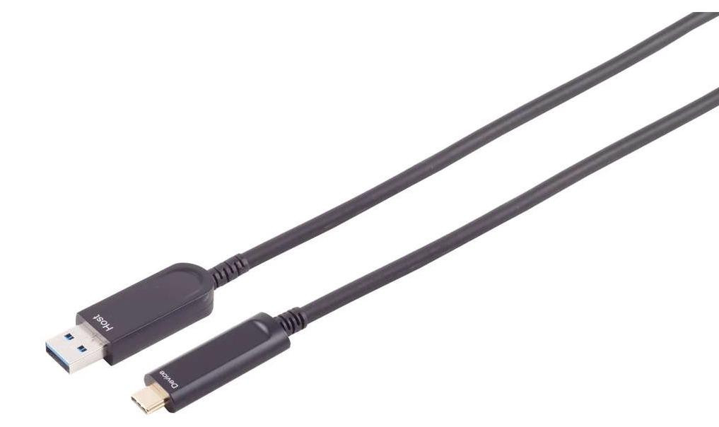 S-Impuls USB-A naar USB-C 3.2 10G adapterkabel, 25 meter