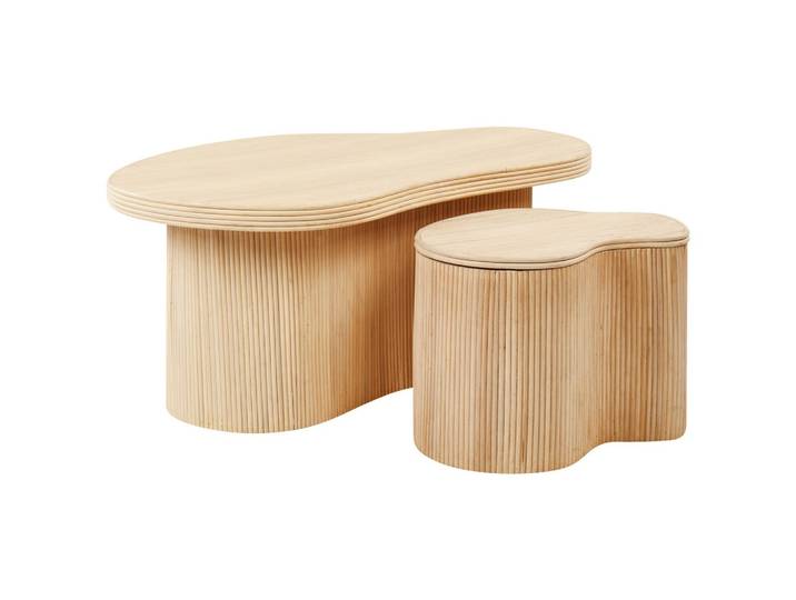 COUCHTISCH 2er Set Naturfarben Salanti