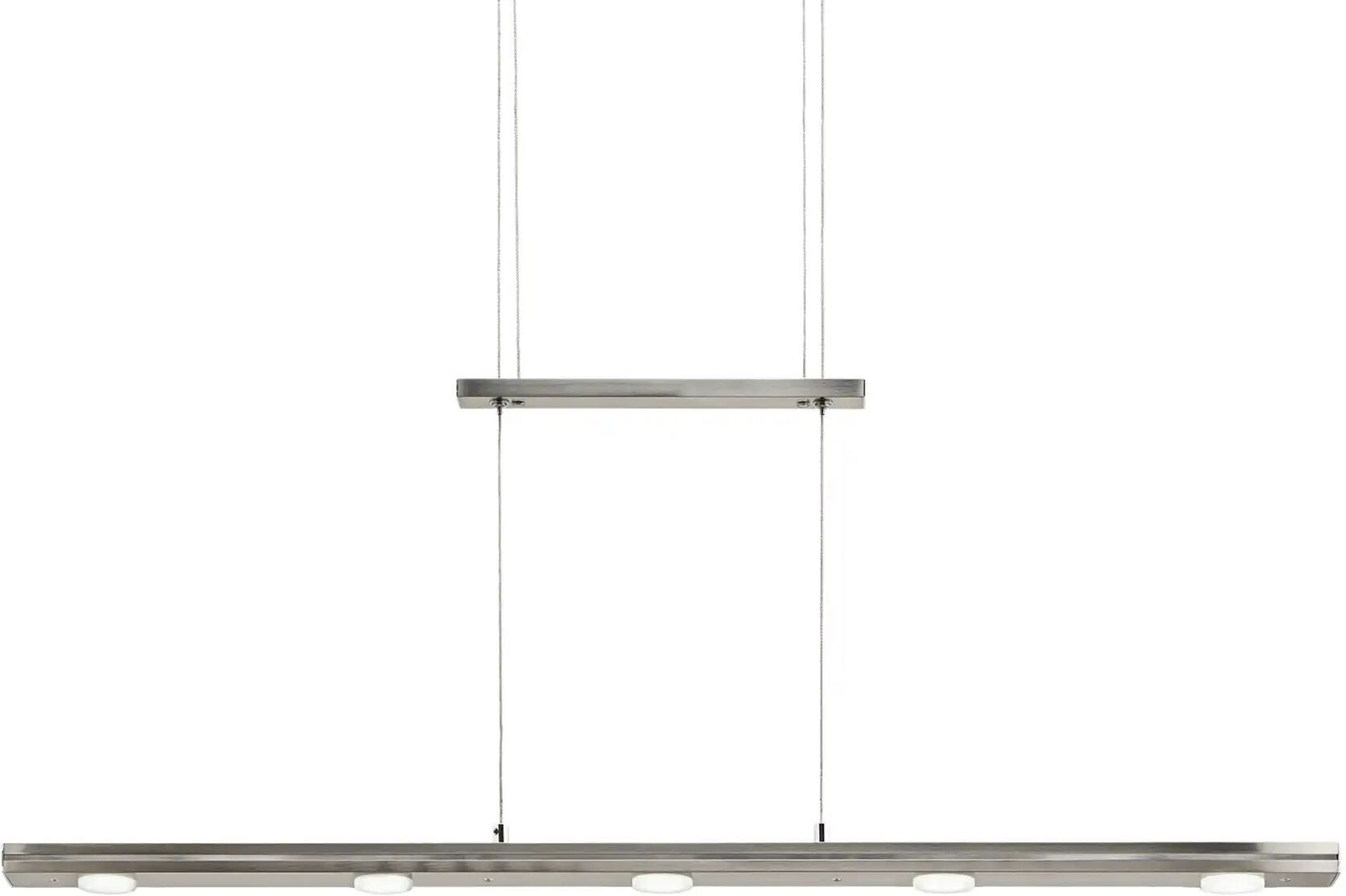 Trio LED-Pendelleuchte  nickel matt mit Dimmer   ¦ silber