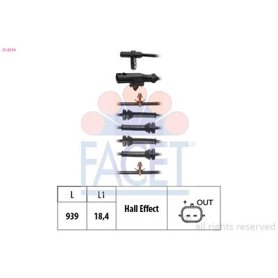 FACET Sensor, Raddrehzahl 21.0234 für RENAULT