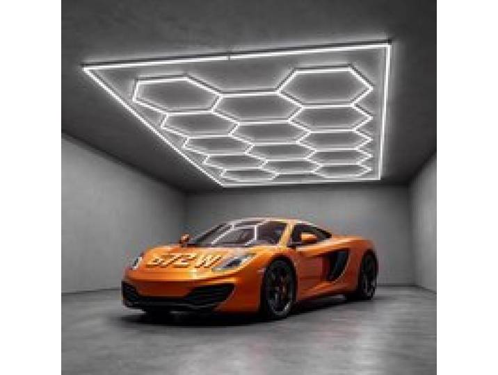 VEVOR Hexagon LED Garagenbeleuchtung 672 W 80.640 lm 6500 K Deckenmontage Ideal für Fitnessstudios, Friseursalons, Showrooms und Geschäfte, Flexibles Design mit Schnappverbindung, Rechteckiger Rahmen