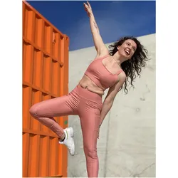 Les Poulettes Fitness, Damen, Tights, rose corail (S), Pink