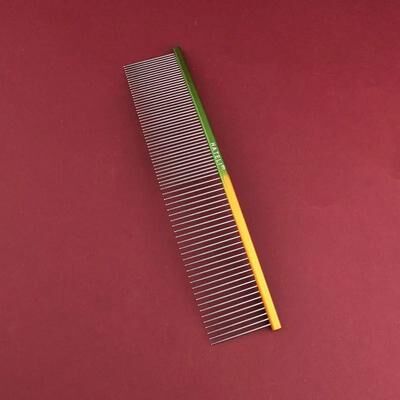 Uplift Picks Rainbow Stainless Steel Pet Grooming Comb For Dogs Cats Hair Removal Tangles And Daily Brushing yellow 19x3.9 Cm