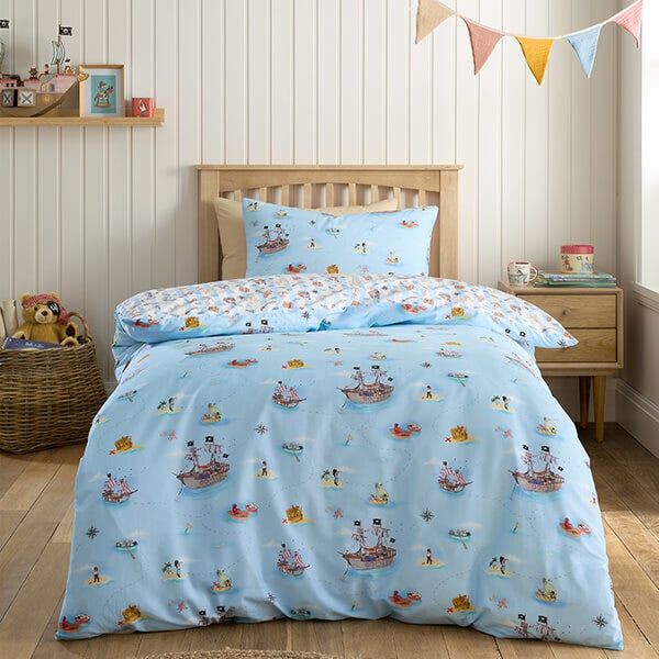 Belle and Boo Belle & Boo Childrens Duvet Cover Set Pirate Blue