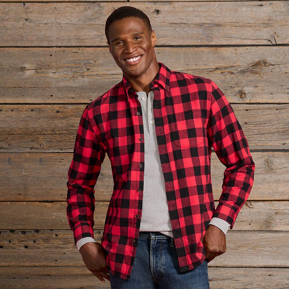 Flanellhemd Flagship Classic Fit in Tall-Größe, Herren, size: tall, Rot, Baumwolle, by Lands' End