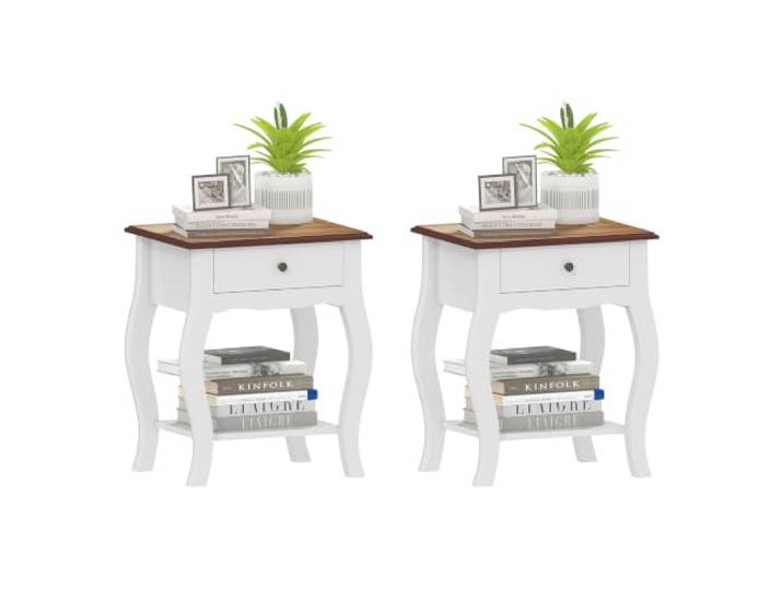HOMCOM Nachttische Set 2er French Style 45x35x55 cm Weiß Schublade, offenes Fach, Nachttisch für Schlafzimmer, Wohnzimmer