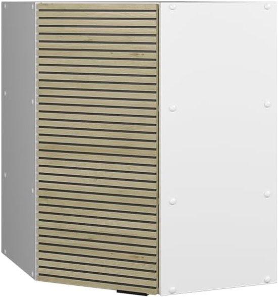 Famanu Eckschrank Küchenhängeschrank mit Soft-Close - Eichenoptik, 57 cm breit