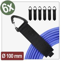 Quadrios 26CA799 Klett-Gurt mit Karabinerverschluss (L x B) 330 mm x 38 mm Schwarz 6 St.
