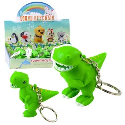 Dinosaurier Rucksack Schlüsselanhänger LED Taschenlampe Sounds Grün