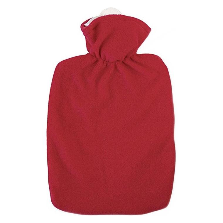 Hugo Frosch Wärmflasche Klassik Fleecebezug 1,8 l rot (1.80 l, Bettflasche mit Bezug) (0411)