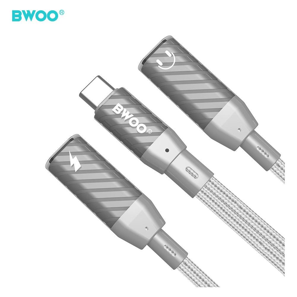 Bwoo 2 in 1 Adapter 2 Type C ports to 3.5MM Jack BZ68 (0.16 m, 65 W) (66238378)