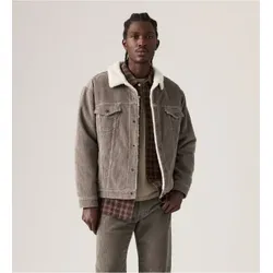 Levi's für Herren. A5784-0062 Beige Trucker-Jacke mit lockerer Passform (S), Lässig, Baumwolle