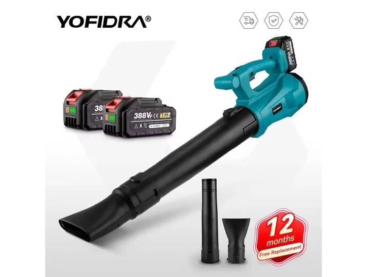 Souffleur d'air électrique YOFIDRA 2000W, 6 vitesses réglables, pour nettoyer les feuilles mortes, la poussière et la neige, compatible avec la batterie Makita 18V.