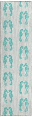 Addison Rugs Indoor/ Outdoor Surfside Seahorses Washable Rug New