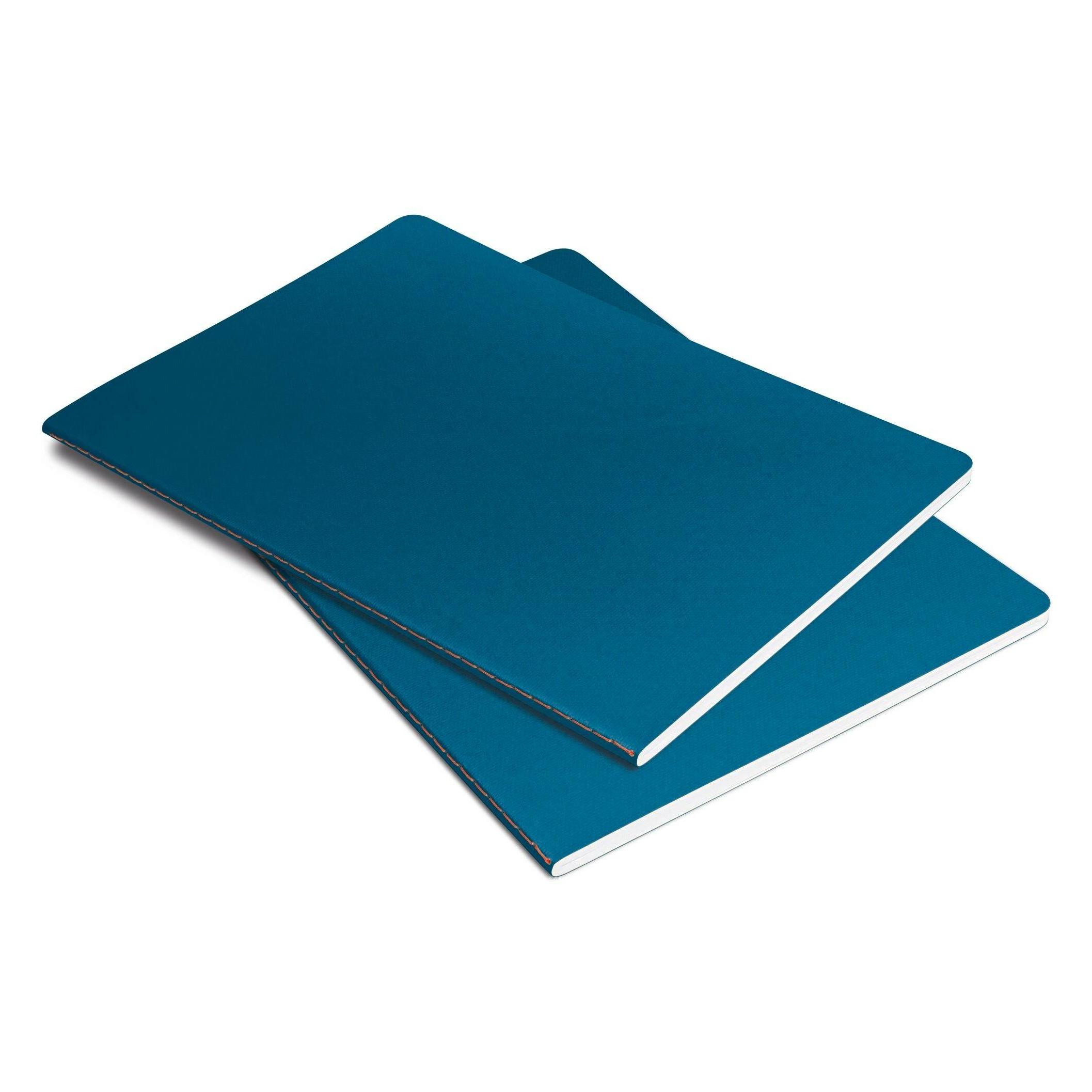 Sigel 2 Notizhefte Linescape DIN A5 liniert, mittelblau, neon-orange Softcover 68 Seiten (A5, Liniert, Weicher Einband) (LS305)