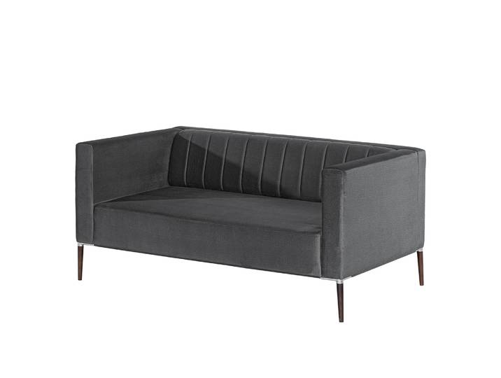 Canapé Luparo I 2-places Gris/Noir Velours Onoli 146 x 70 x 96cm Scandi