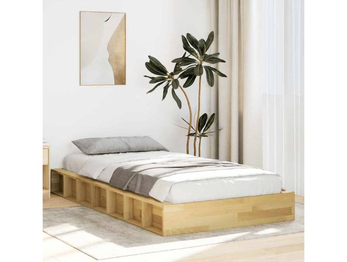 furnicato Bettgestell 193 x 93 x 21 cm Massivholz Bett mit Stauraum (1-tlg), Stabiles Einzelbett mit integrierten Ablagefächern für dein Zimmer