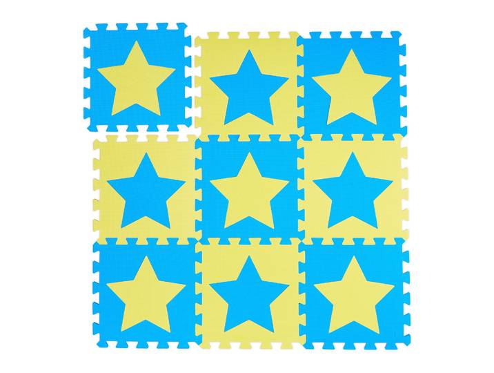 Puzzlematte Sterne Blau-Gelb