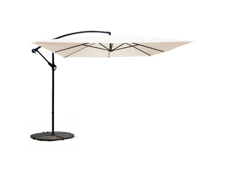 Oviala - Parasol déporté 3x3 m carré et 4 dalles lestées