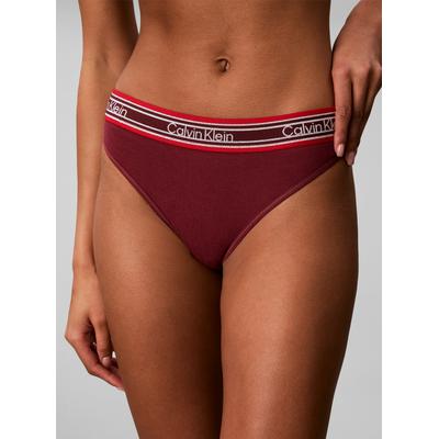 Tanga "THONG", Damen, Gr. XL (42), Jersey, established rot, Jersey, Obermaterial: 53% Baumwolle, 35% Modal, 12% Elasthan, CALVIN KLEIN UNDERWEAR, unifarben, körpernah, Unterhosen Tanga, Körpernahe Passform mit elastischem Bund